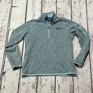 Women's Patagonia Green 1/4 Zip Better Sweater Pullover Fleece Jacket